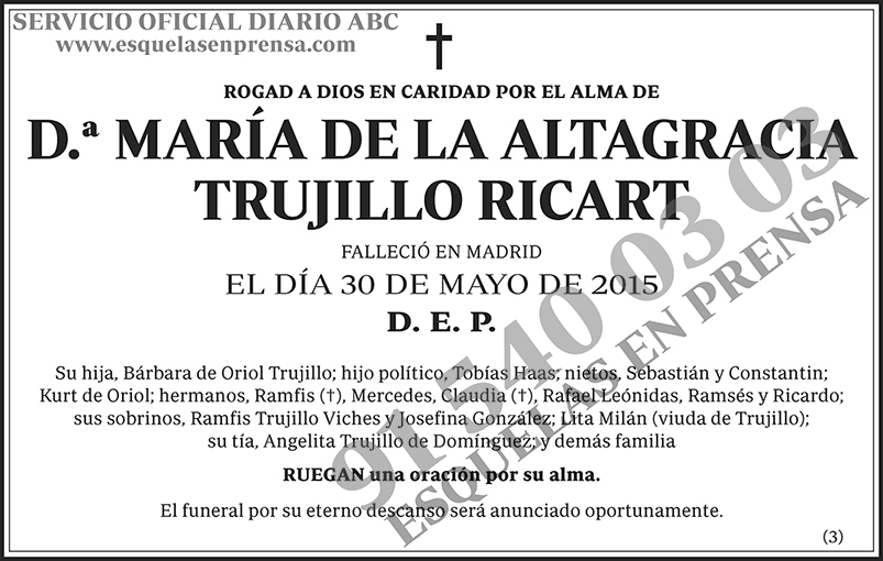 María de la Altagracia Trujillo Ricart